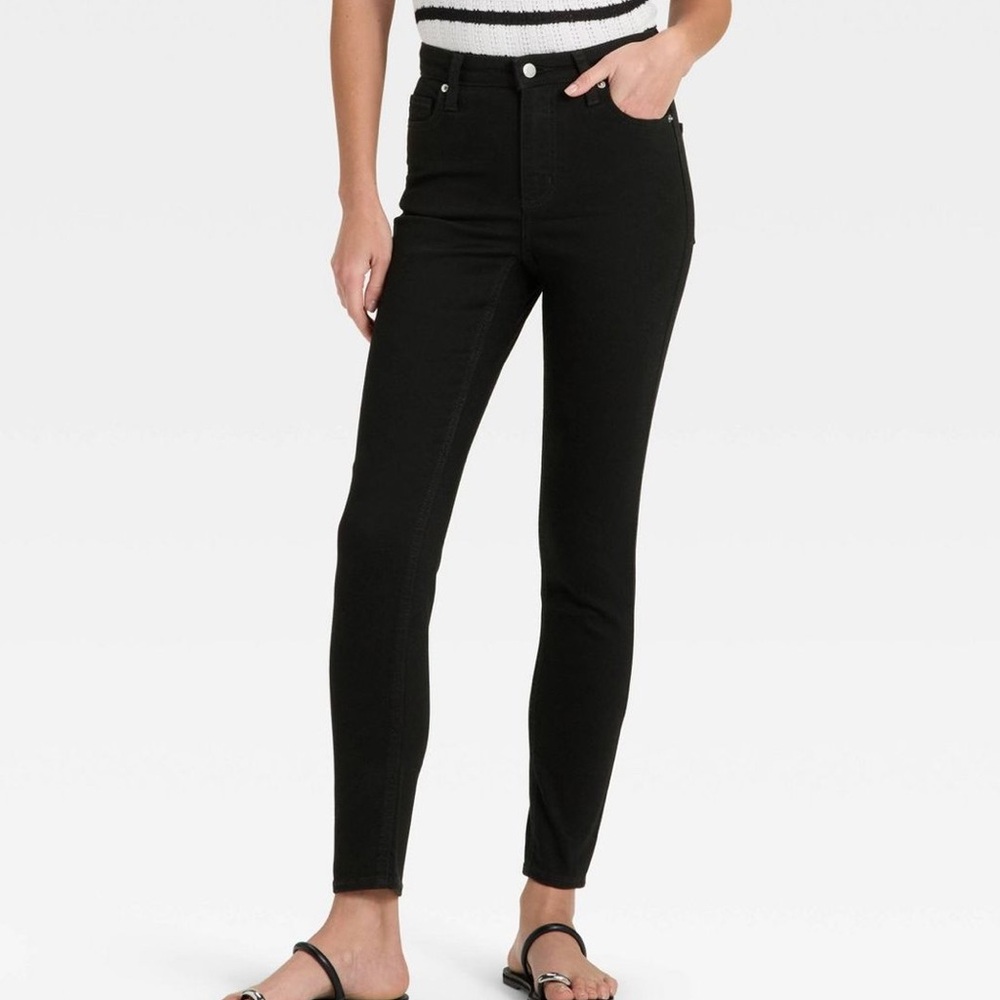 Express Midnight Black Denim with Gold Accents